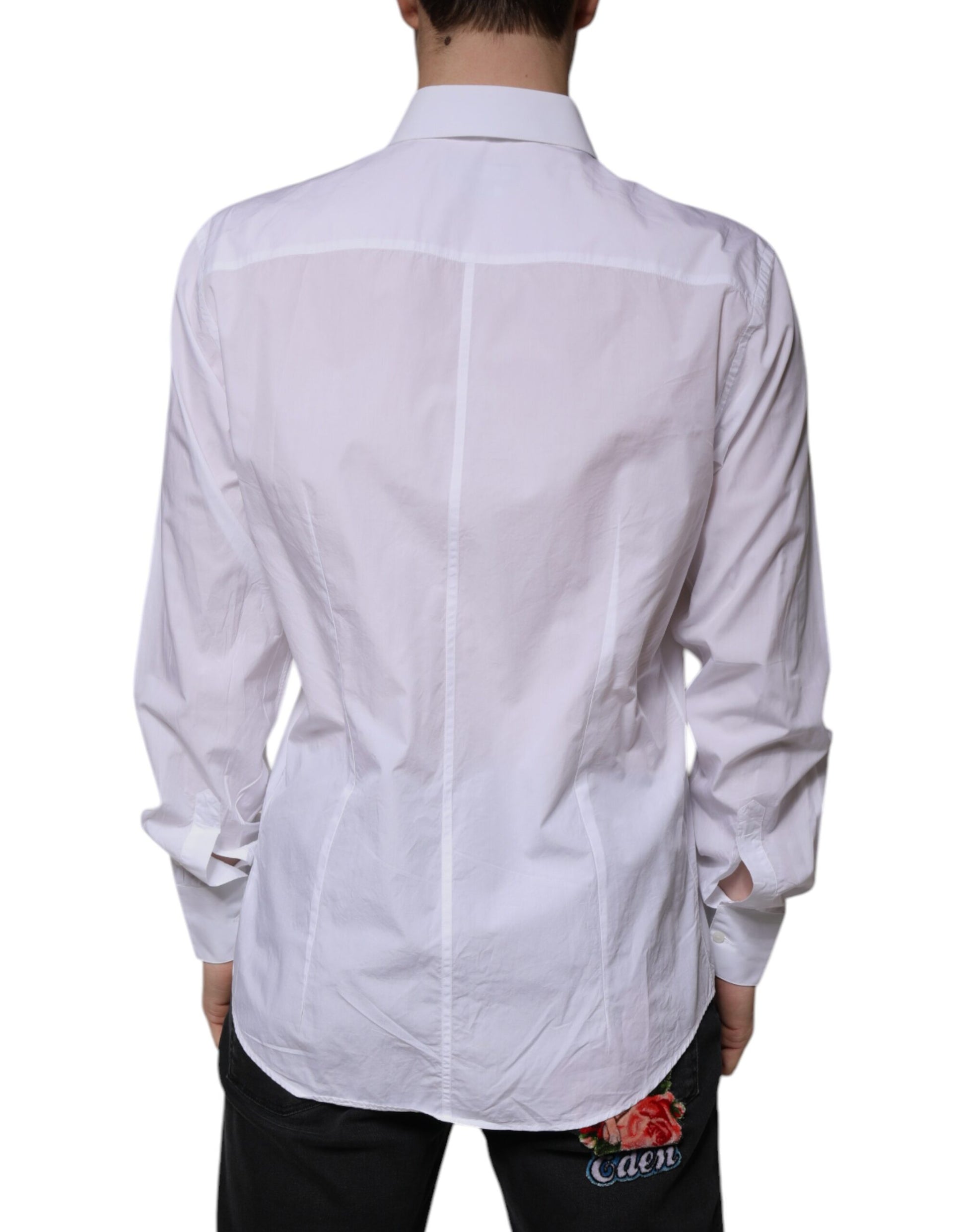 White Cotton Slim Fit MARTINI Dress Shirt