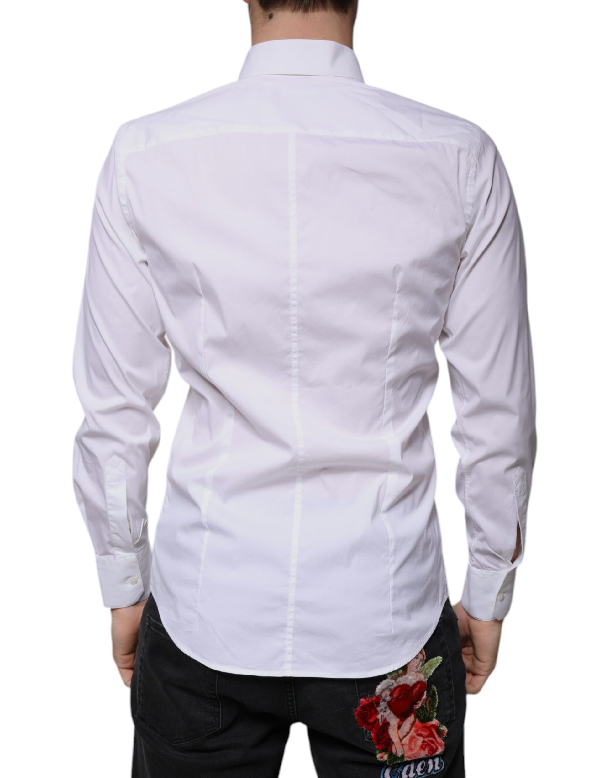 White Cotton Blend Formal MARTINI Shirt