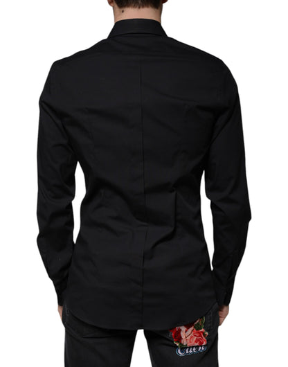 Black Eye Patch Long Sleeve GOLD Dress Shirt