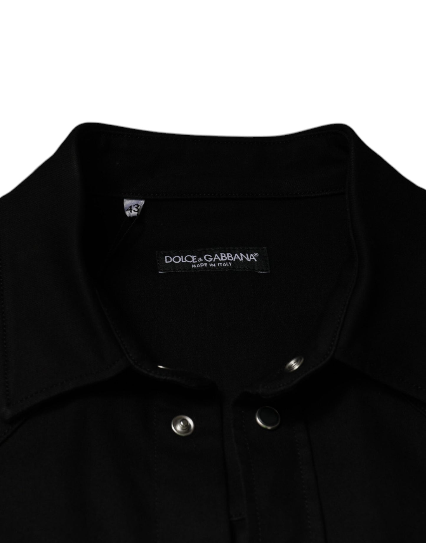 Black Cotton Collared Button Down Shirt