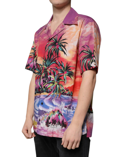 Multicolor Tropical Button Down Casual Shirt