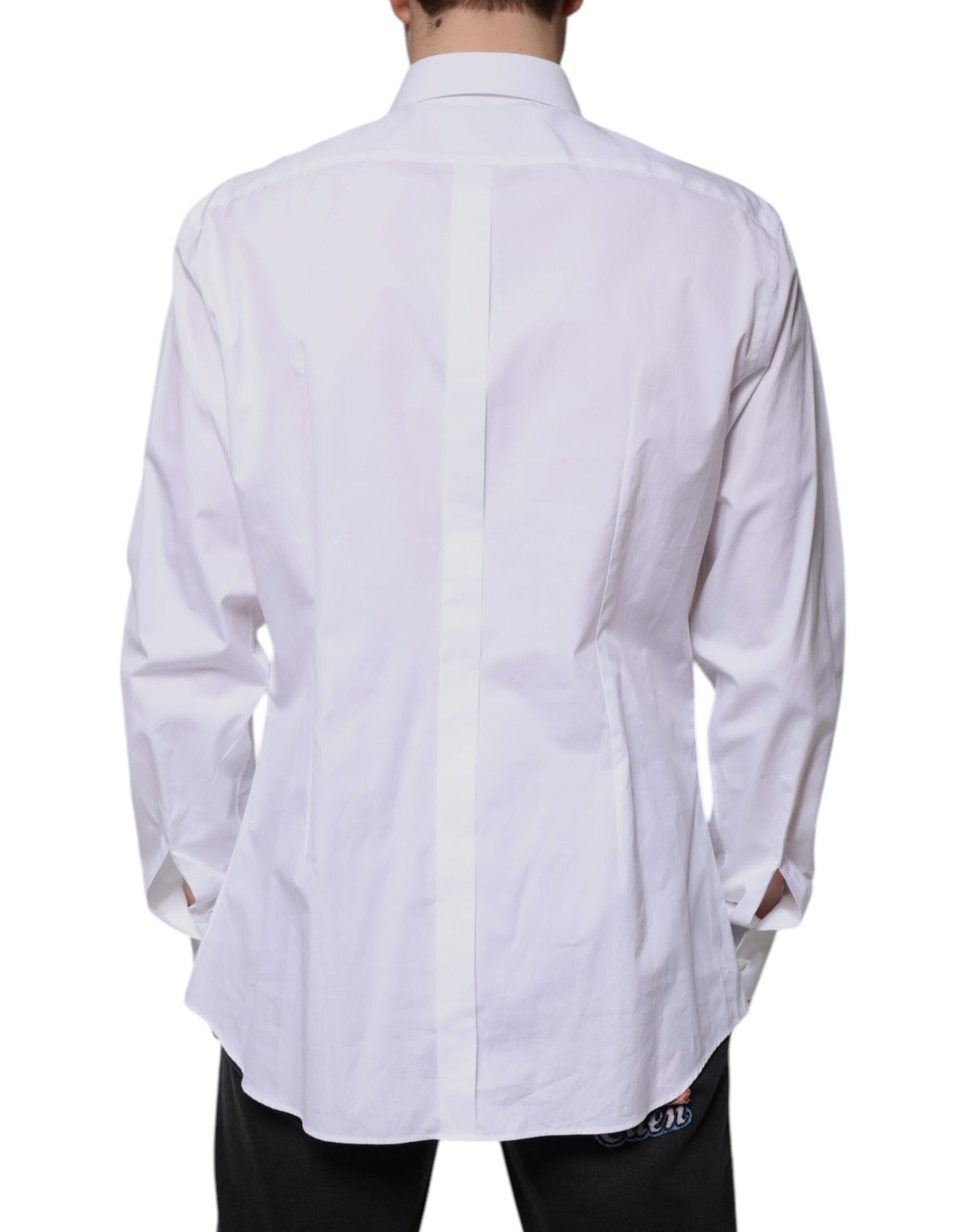 White Bib Cotton Poplin GOLD Formal Shirt