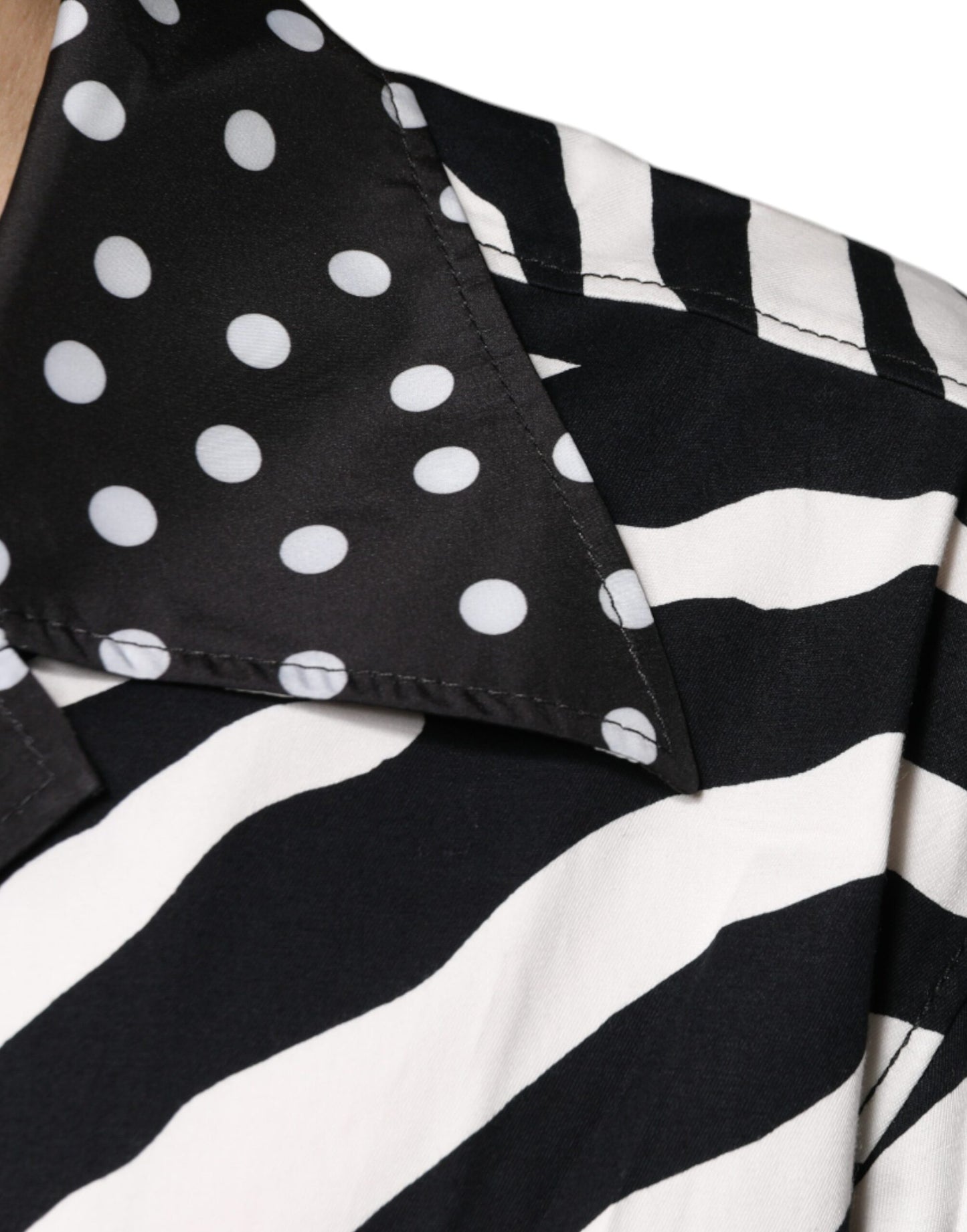 Black White Zebra Button Down Oversize Shirt