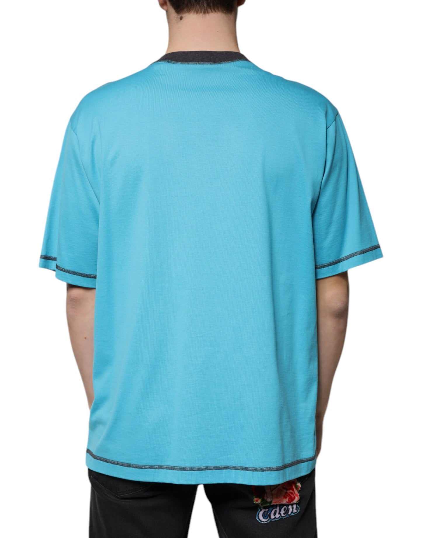 Blue Logo Crew Neck Short Sleeves T-shirt