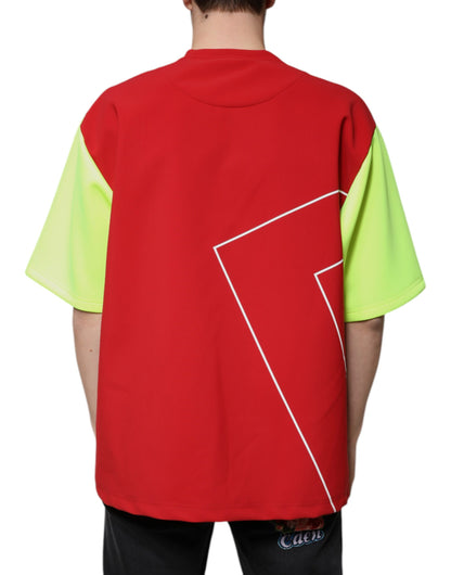 Multicolor Logo Cotton Men Crew Neck T-shirt