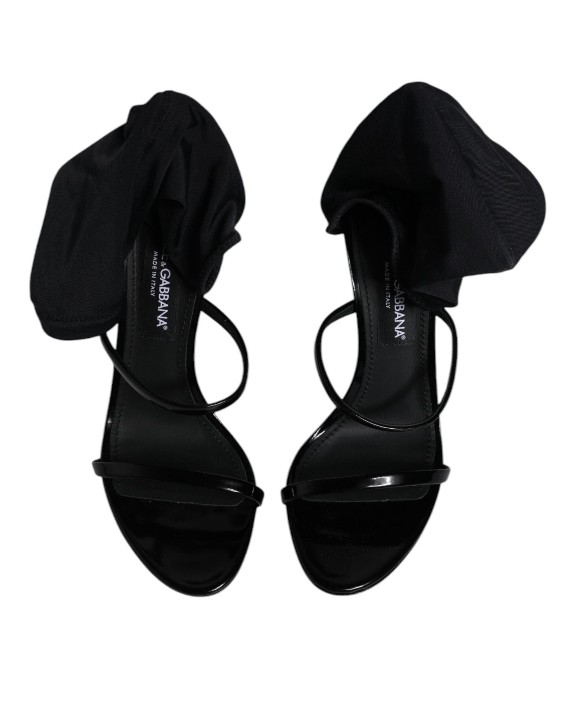 Black Logo Plaque Sock Style KEIRA Sandals Shoes