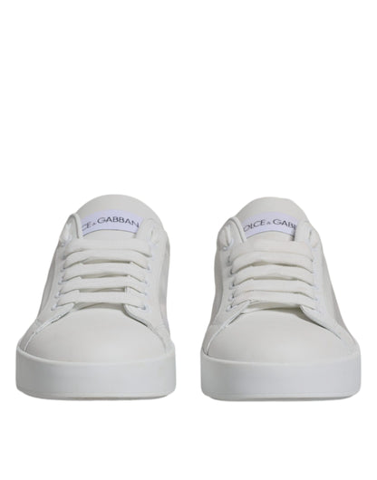 White Calf Leather Portofino Sneakers Shoes