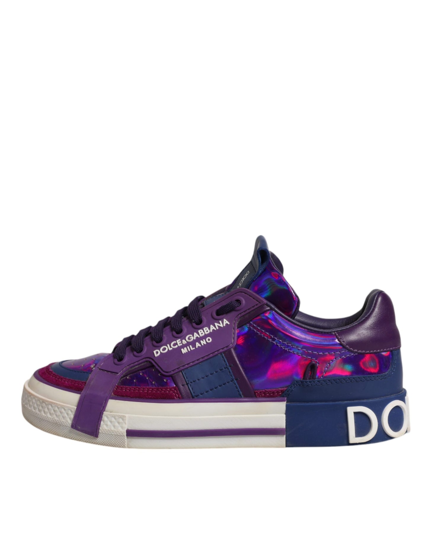 Purple Leather Low Top Women Sneakers Shoes