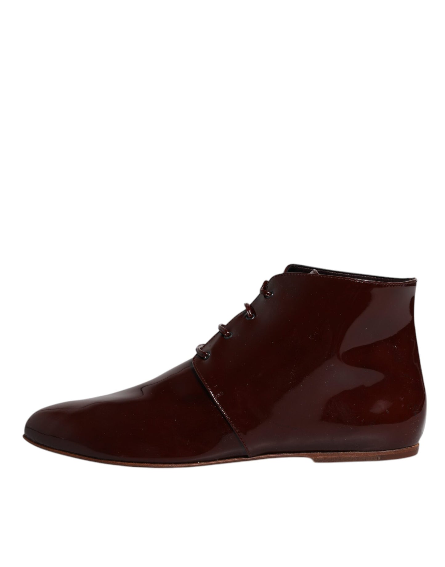 Maroon Leather Lace Up Ankle Boots Shoes