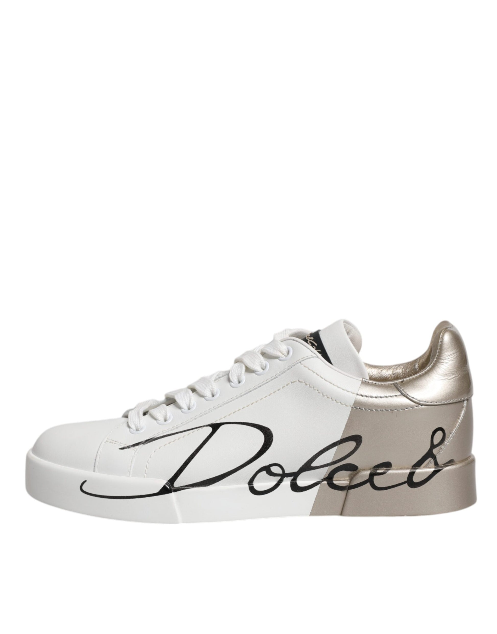 White Gold Low Top Lace Up Sneakers Shoes