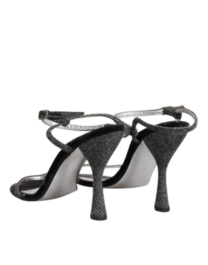 Black Ankle Strap High Heels Sandals Shoes