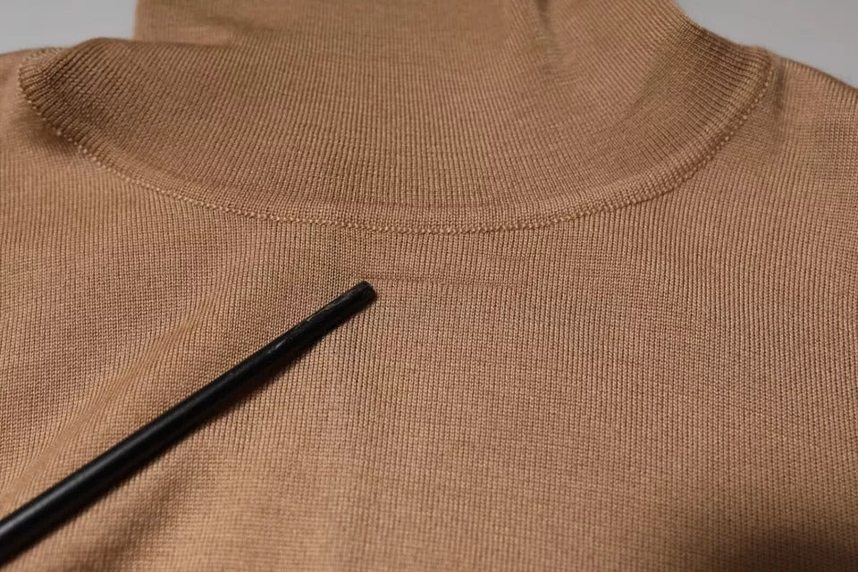 Brown Turtleneck Long Sleeve Pullover Sweater