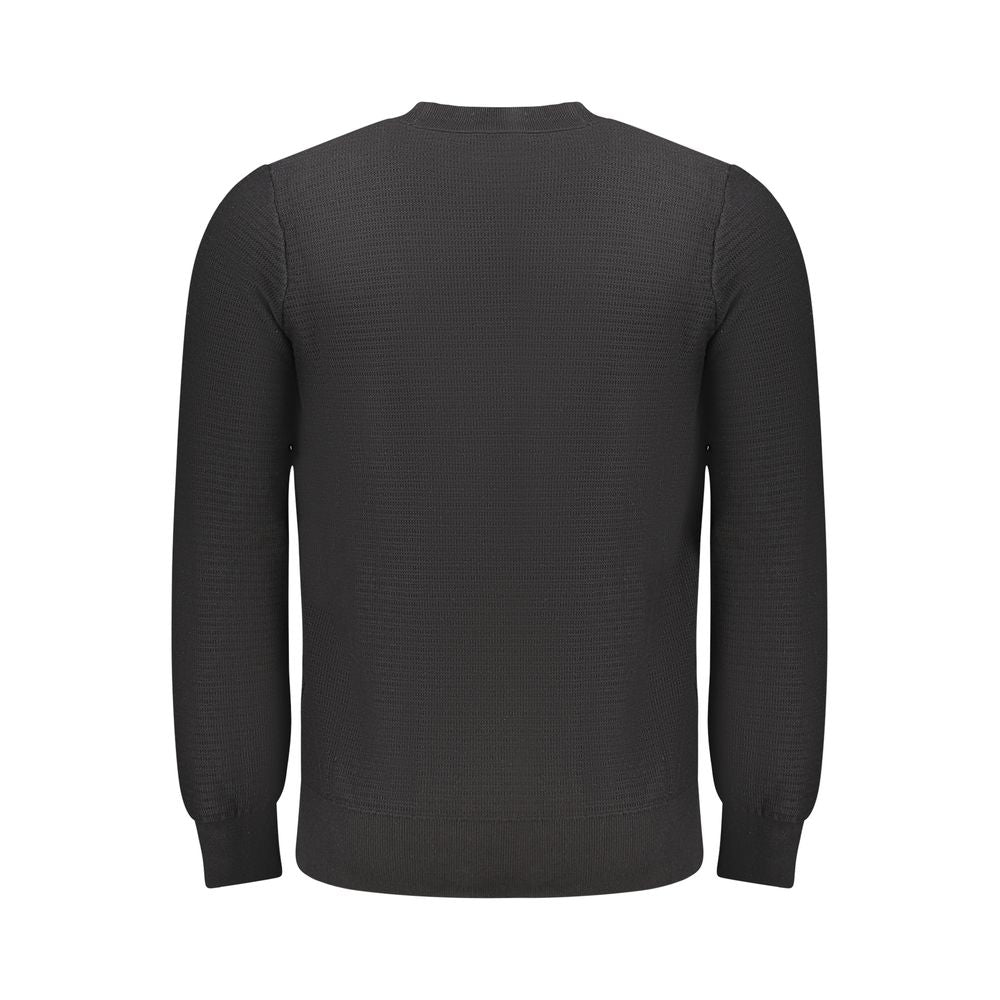 Black Cotton Men Sweater