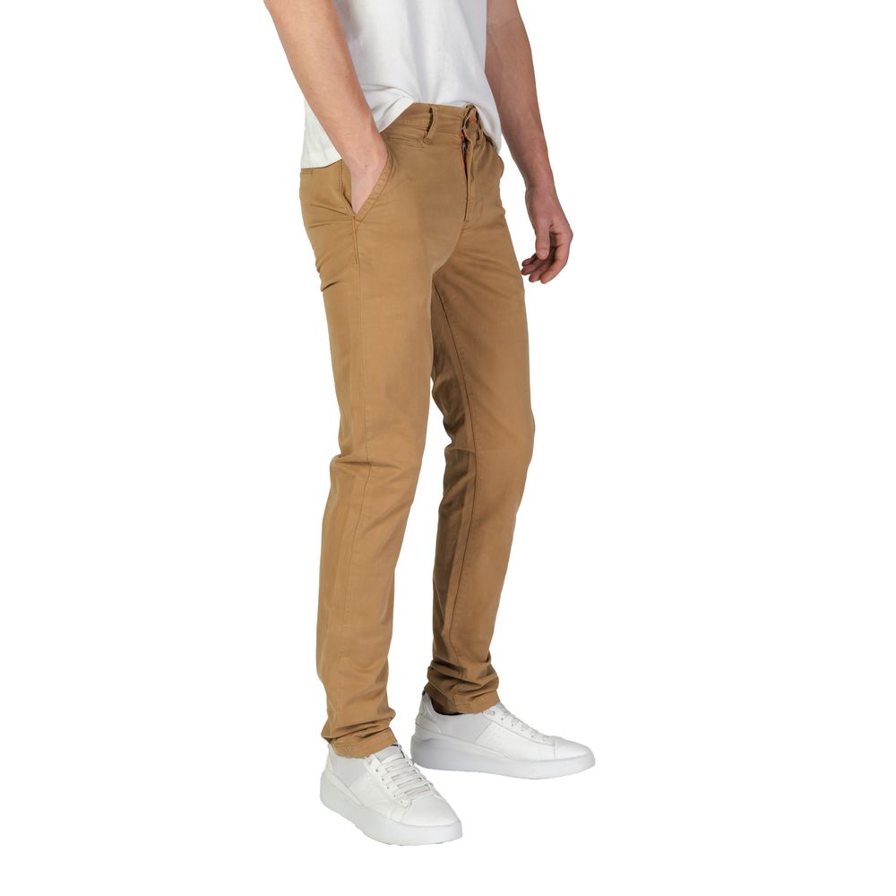 Beige Cotton Jeans & Pant