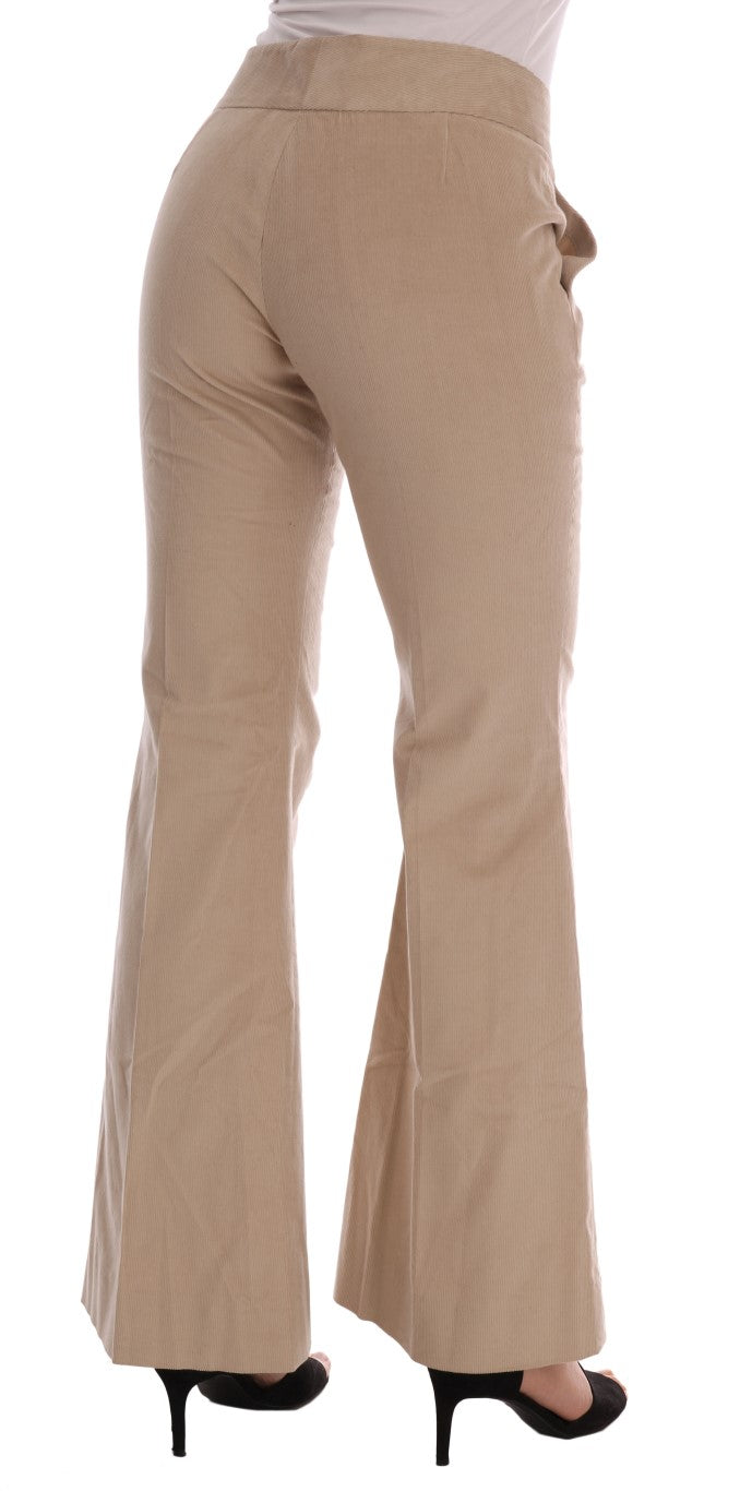 Chic Beige Bootcut Flared Pants