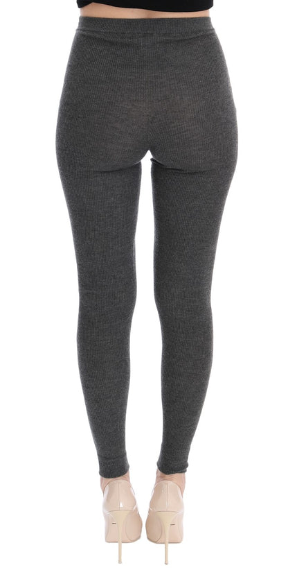 Chic Gray High Waist Cashmere Tights Pants