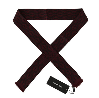 Silk Bordeaux Crown Chili Print Mens Scarf