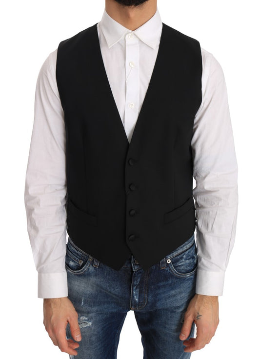 Chaleco formal elegante de corte ajustado en color negro