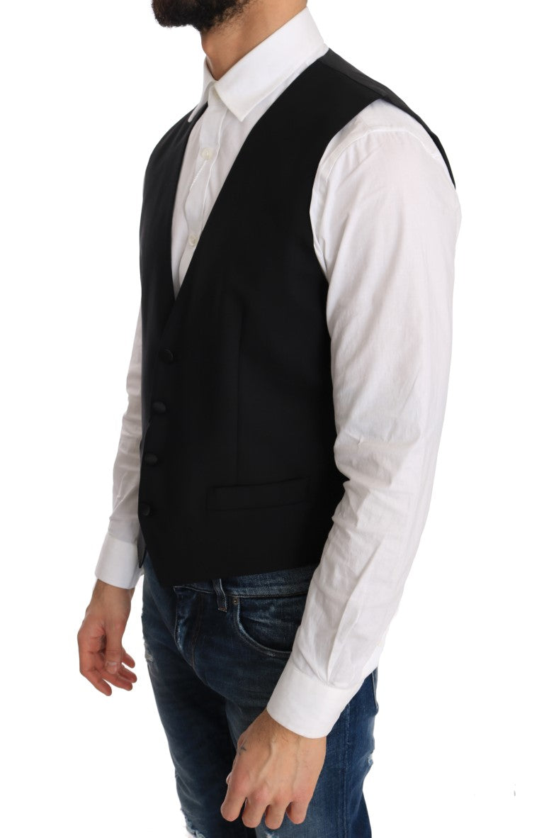 Elegant Slim Fit Formal Vest in Black