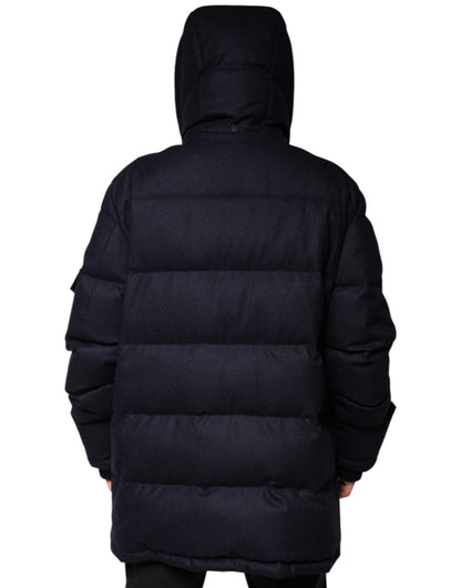 Negro de nylon con capucha Puffer Hombres Abrigo Chaqueta