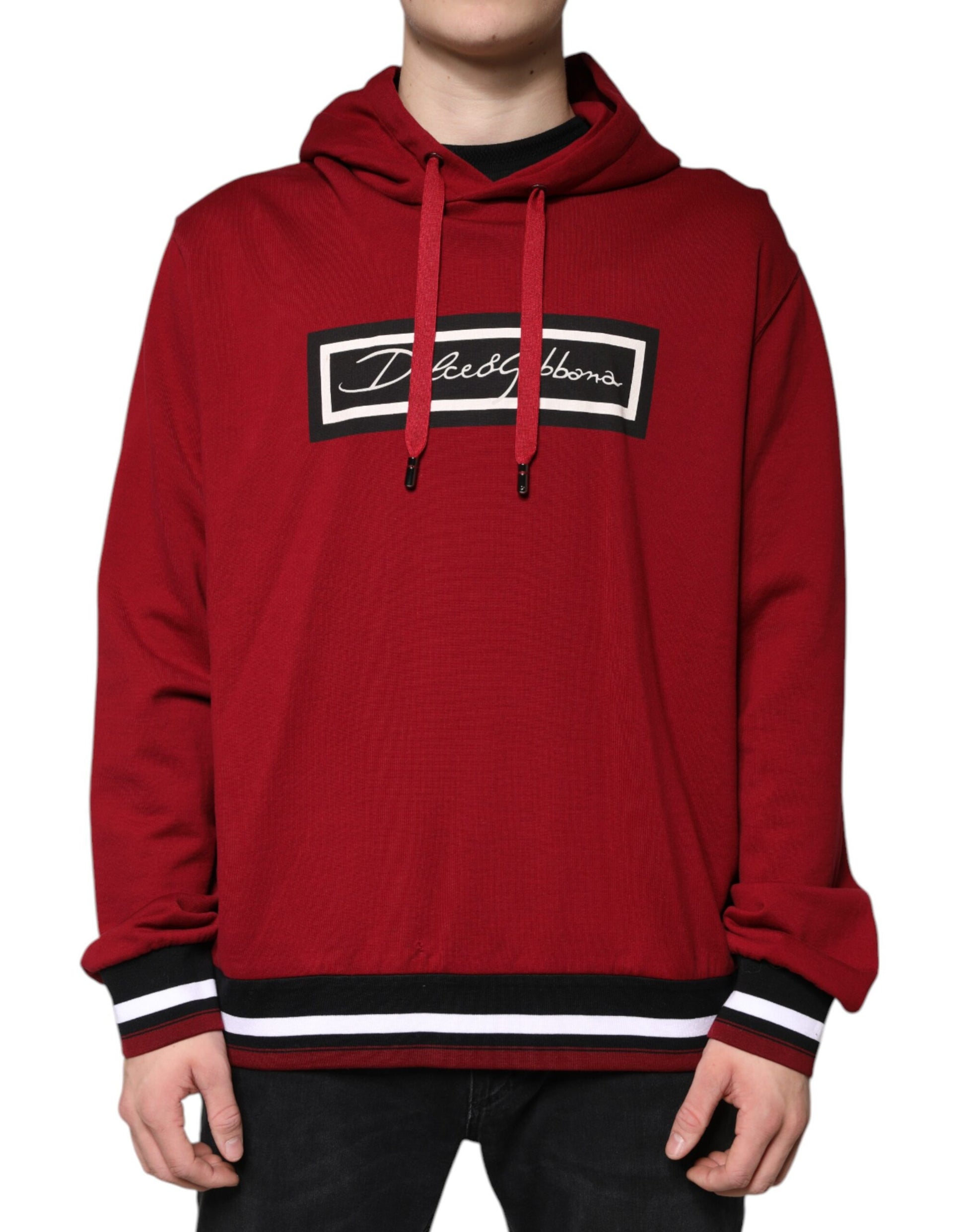 Red Logo Print Hooded Sweatshirt Sweater