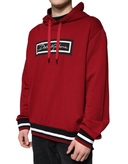 Red Logo Print Hooded Sweatshirt Sweater