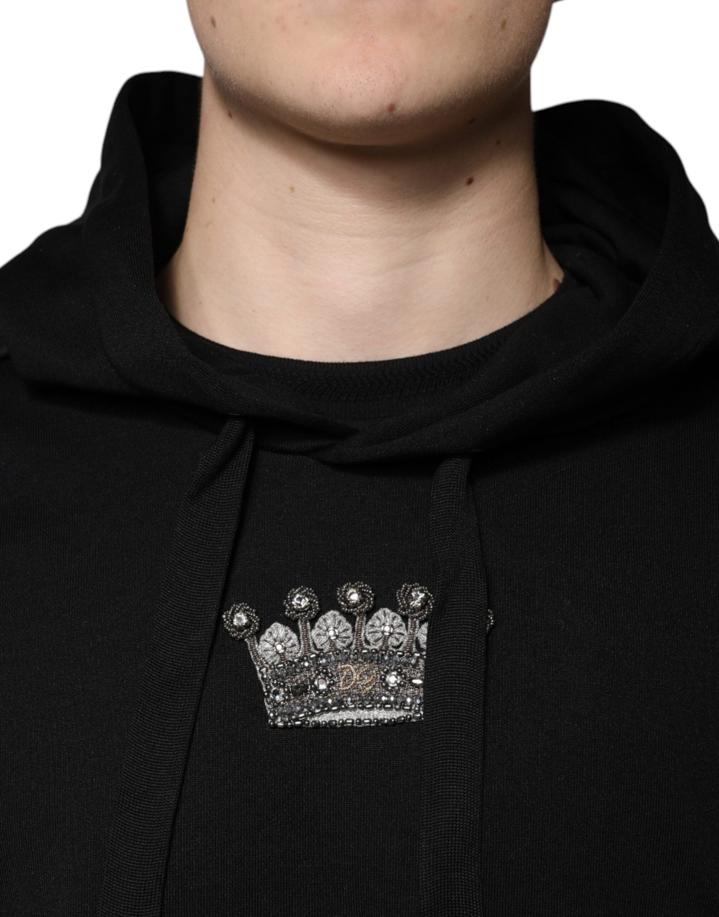 Black Crown Cotton Hooded Sweatshirt Sweater