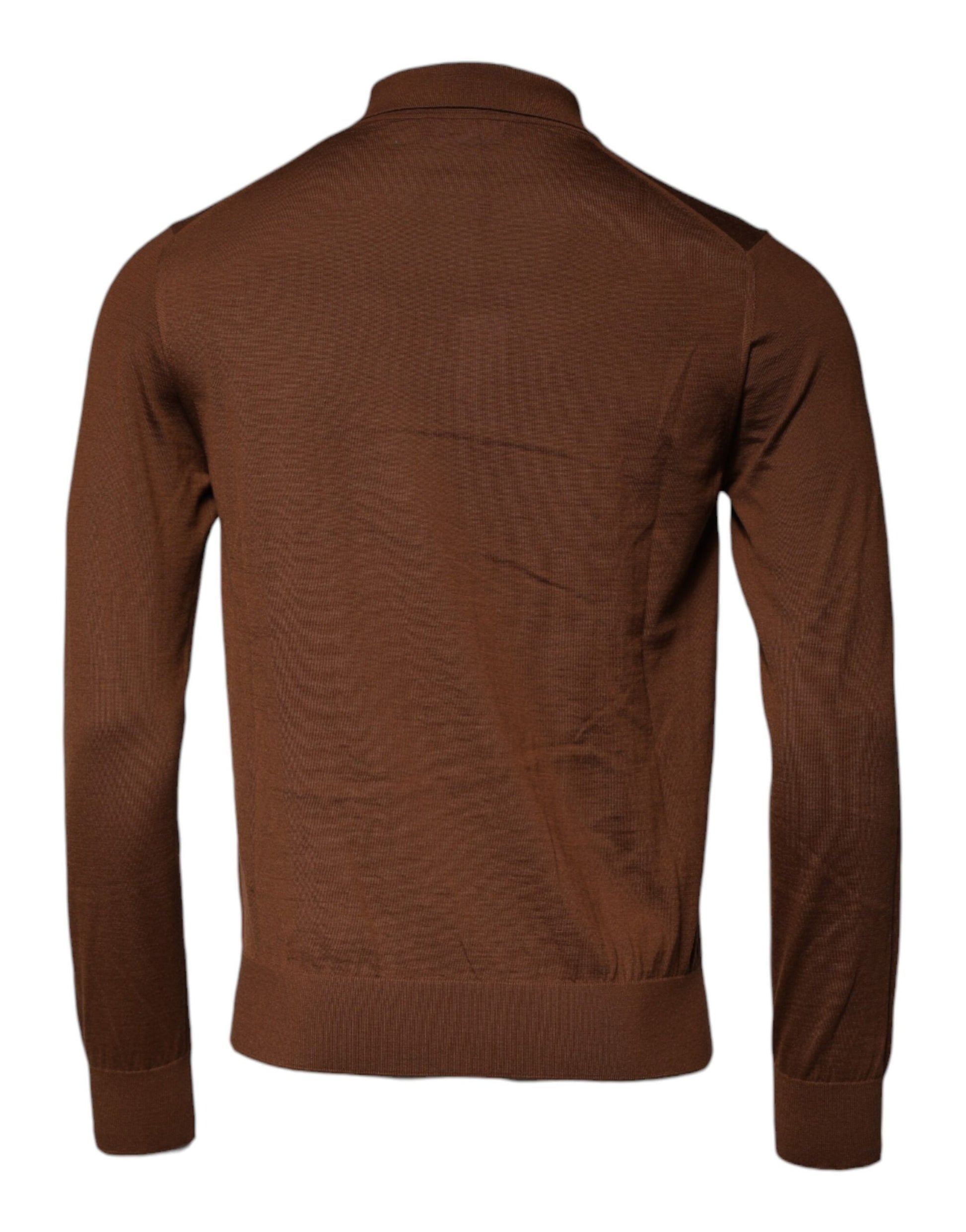 Brown Cashmere Buttoned Men Pullover Sweater