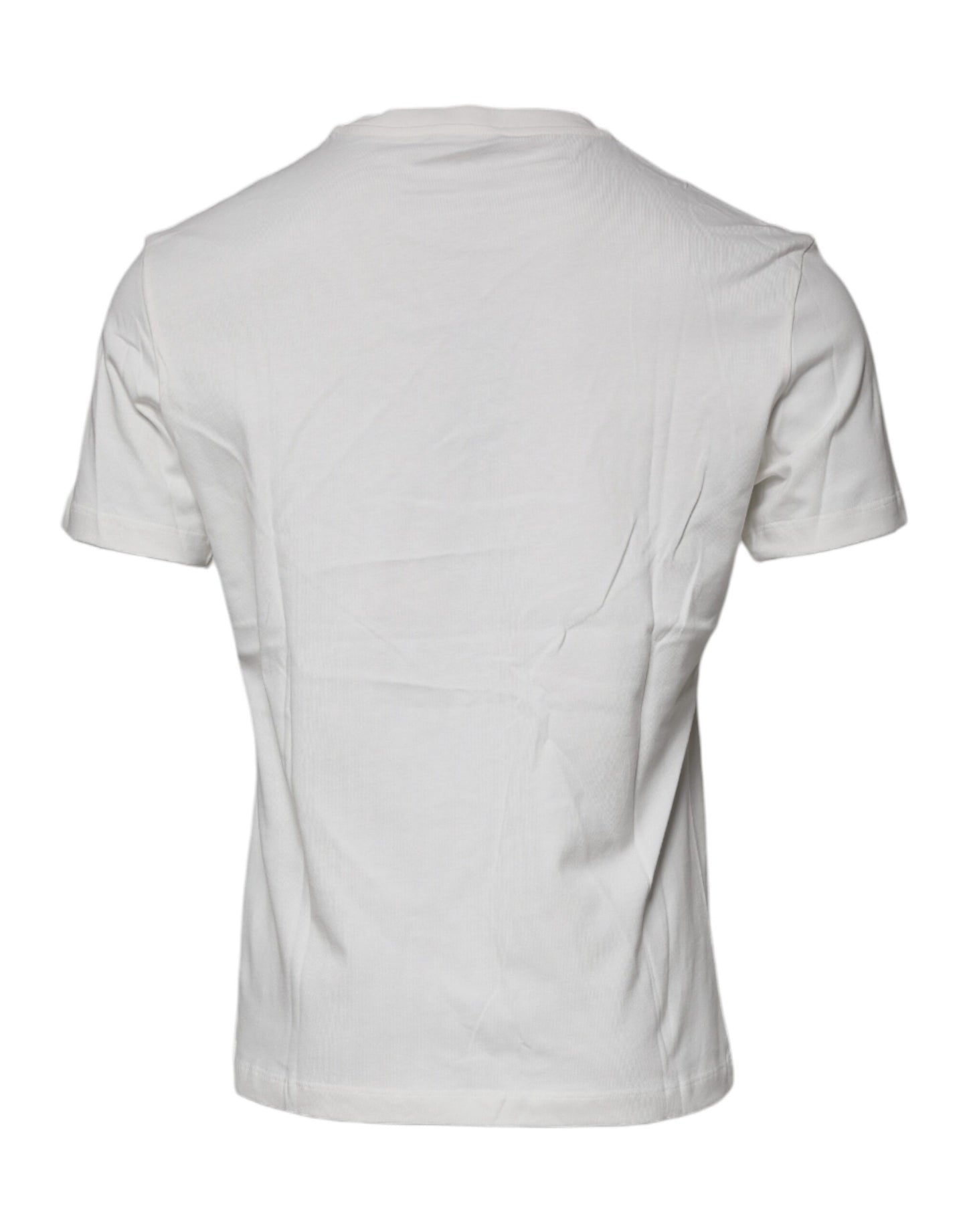 White Medusa Print Cotton Crew Neck T-shirt