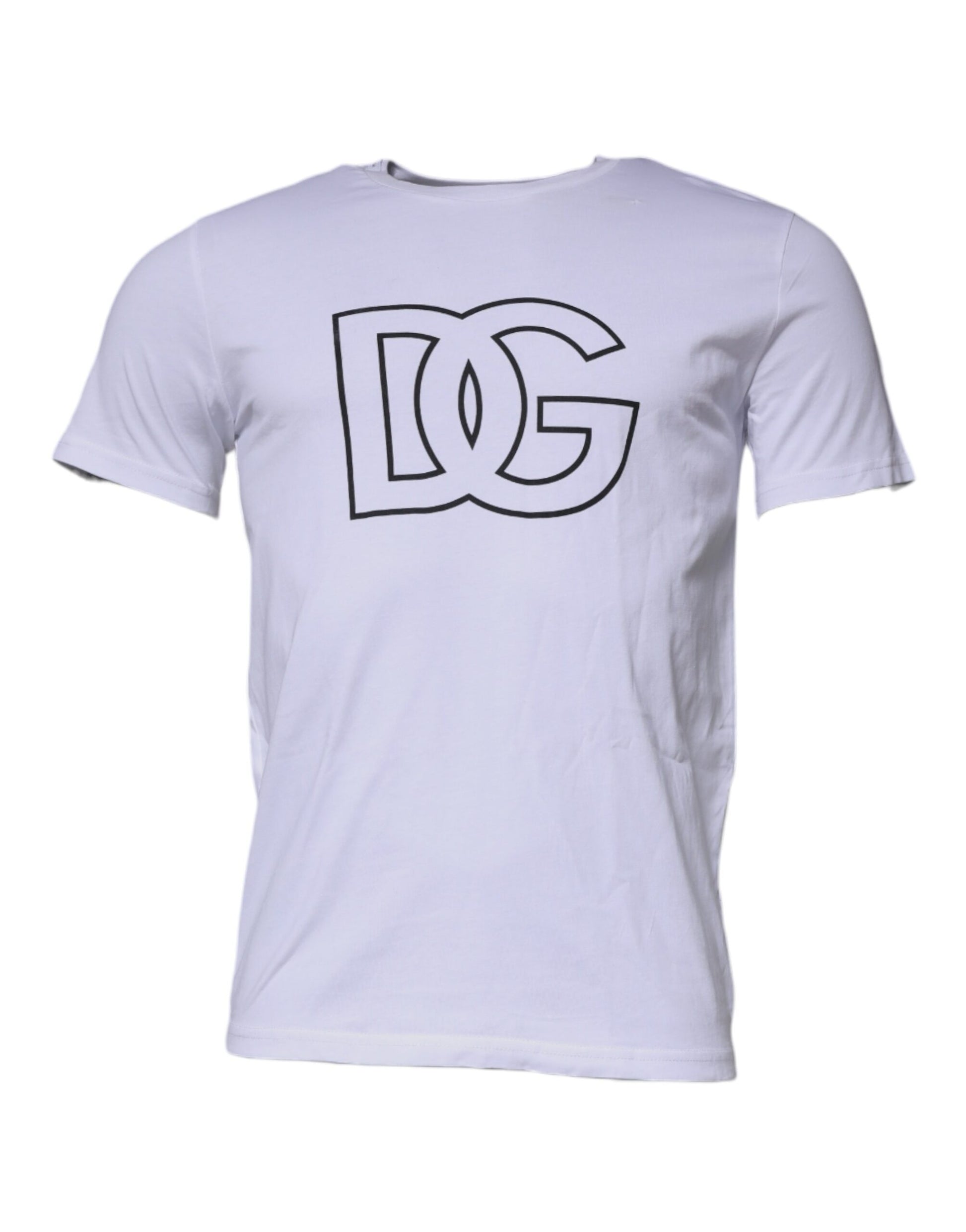 White DG Logo Cotton Crew Neck T-shirt