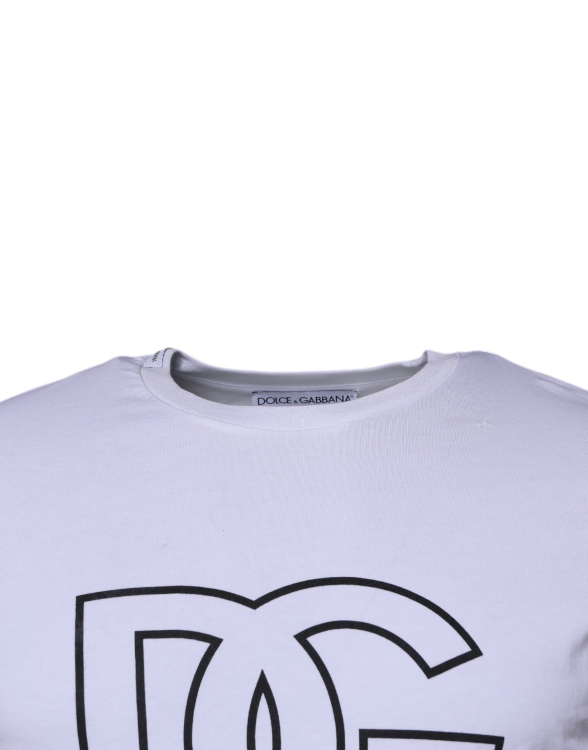 White DG Logo Cotton Crew Neck T-shirt