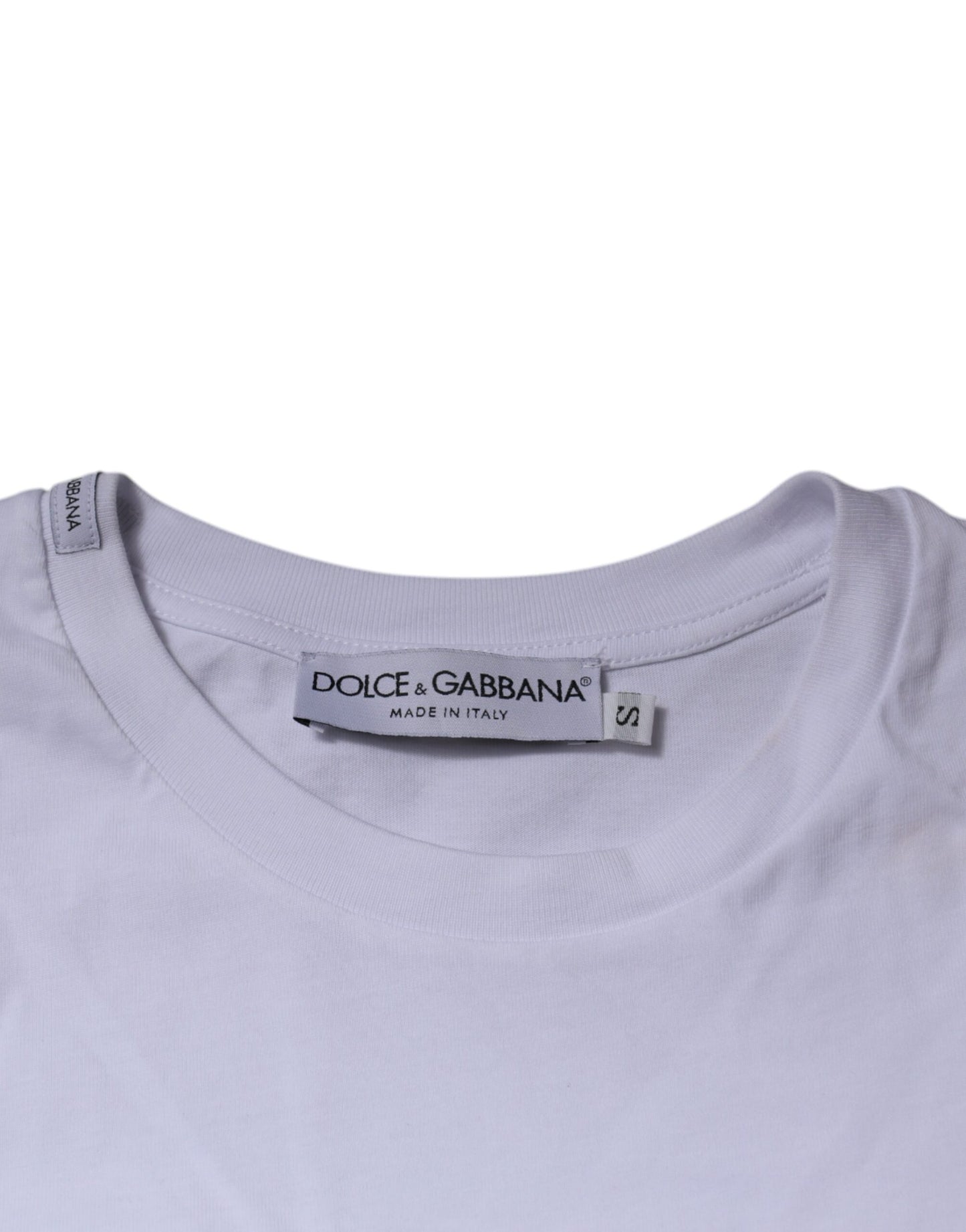 White DG Logo Cotton Crew Neck T-shirt