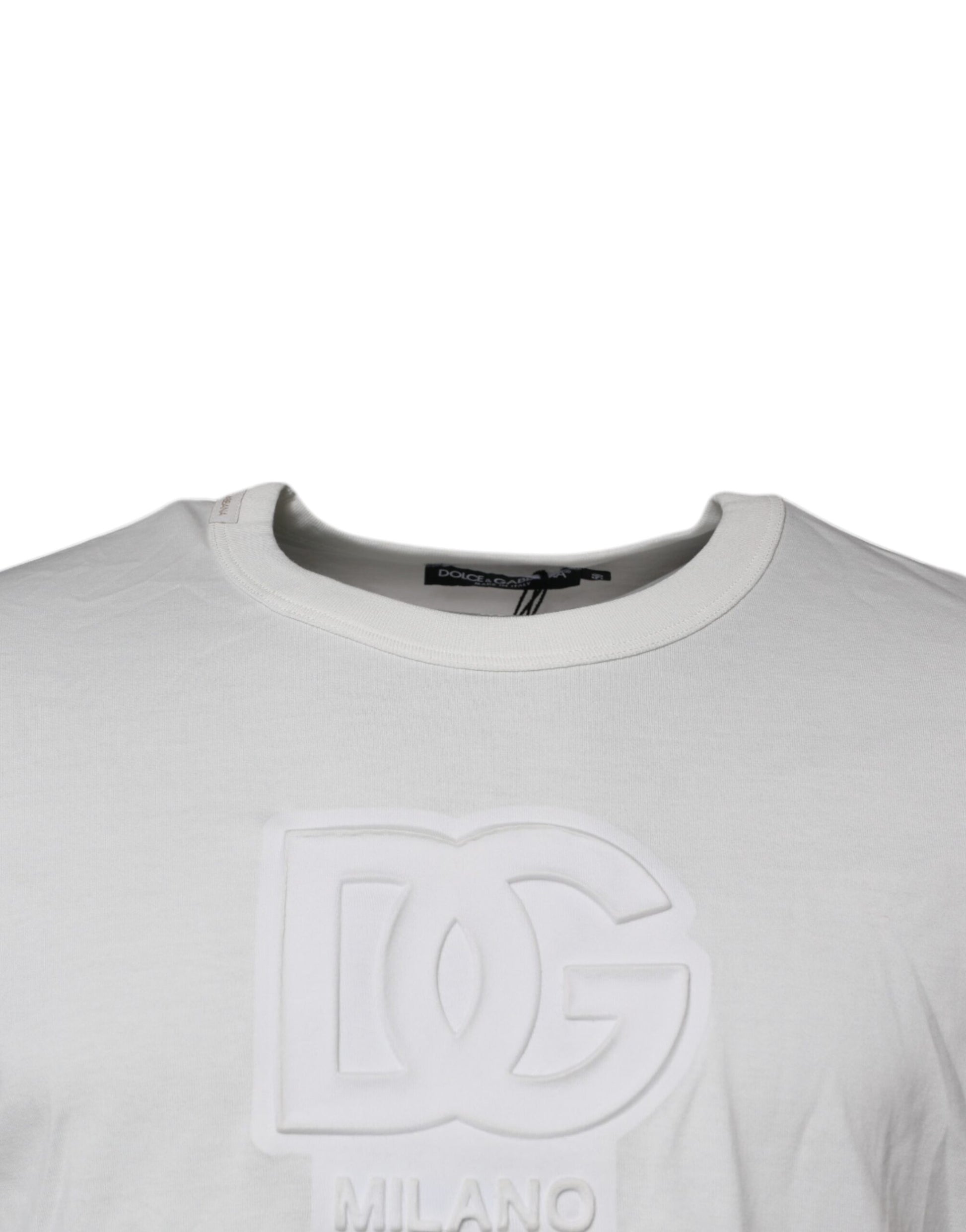 White DG Logo Cotton Crew Neck T-shirt