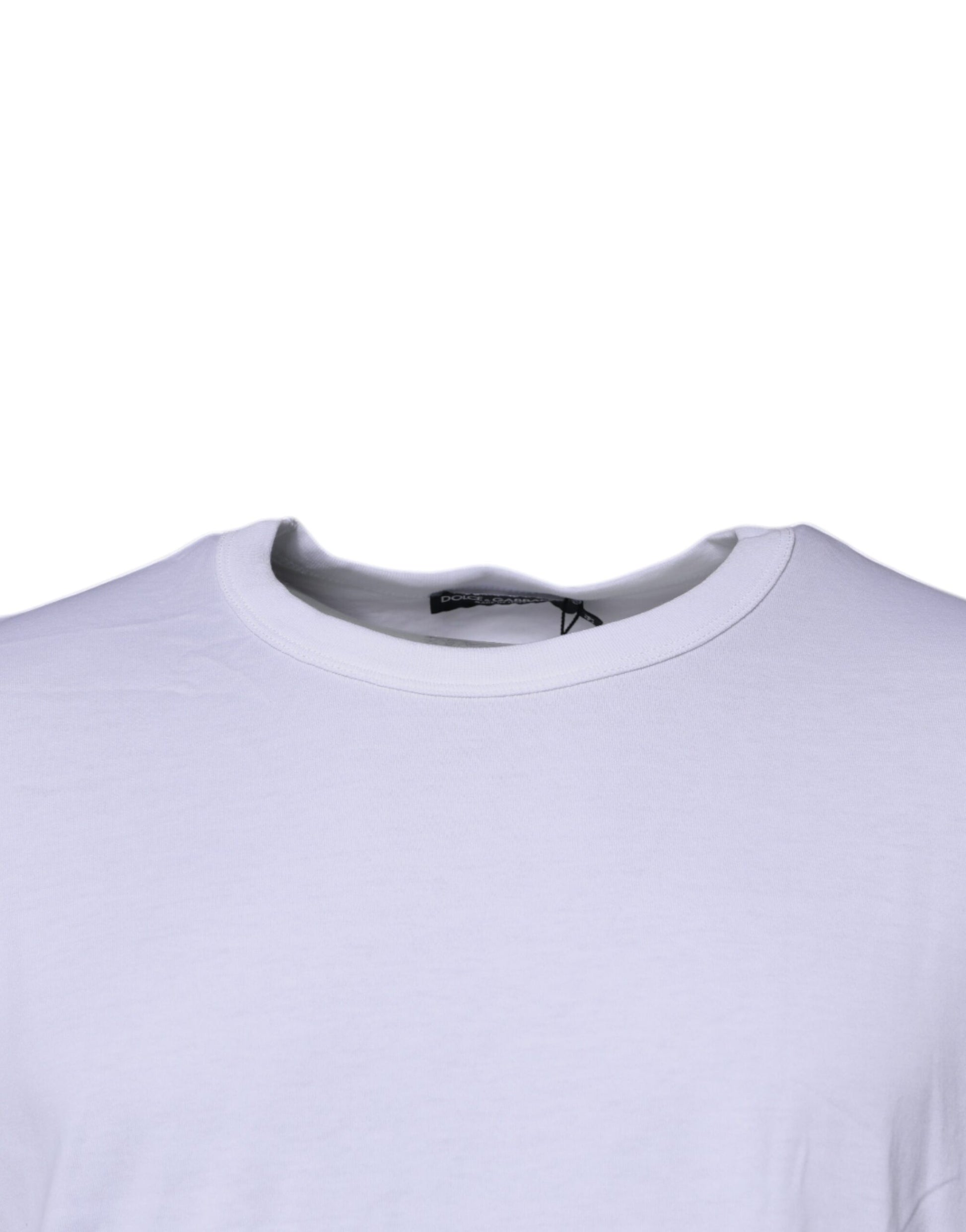 White Cotton Crew Neck Short Sleeve T-shirt