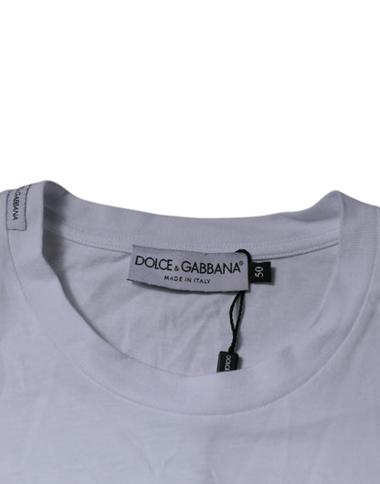 White DG Logo Cotton Crew Neck T-shirt