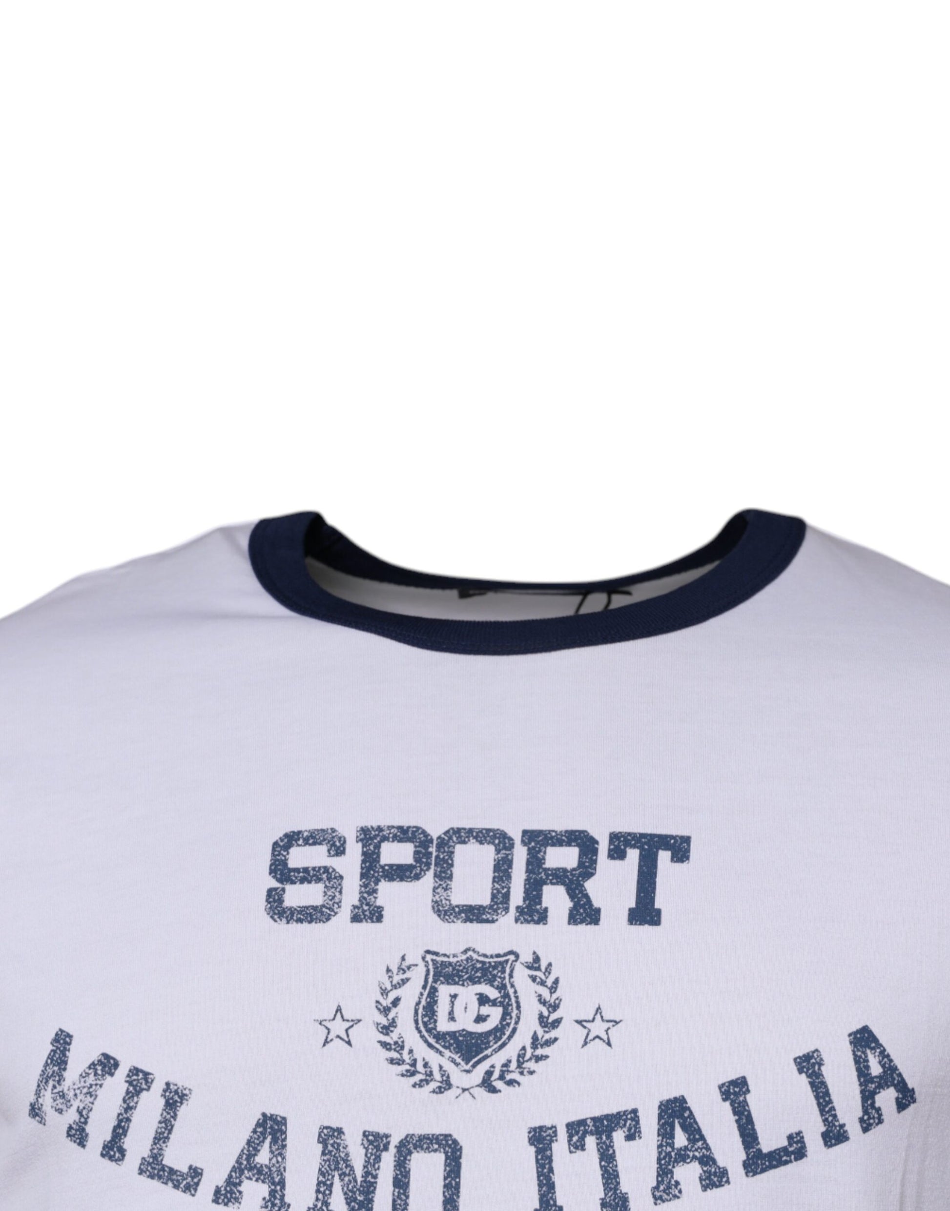 White Graphic Print Cotton Crew Neck T-shirt