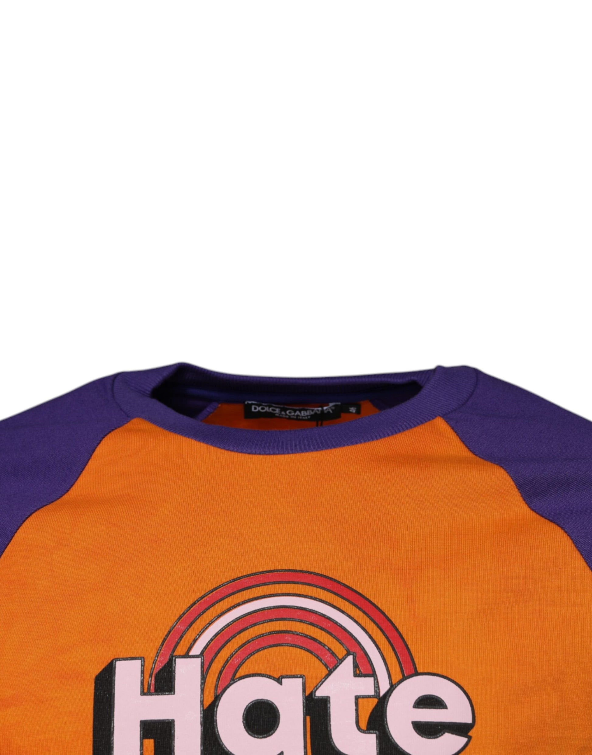 Orange Purple Graphic Print Short Sleeves T-shirt