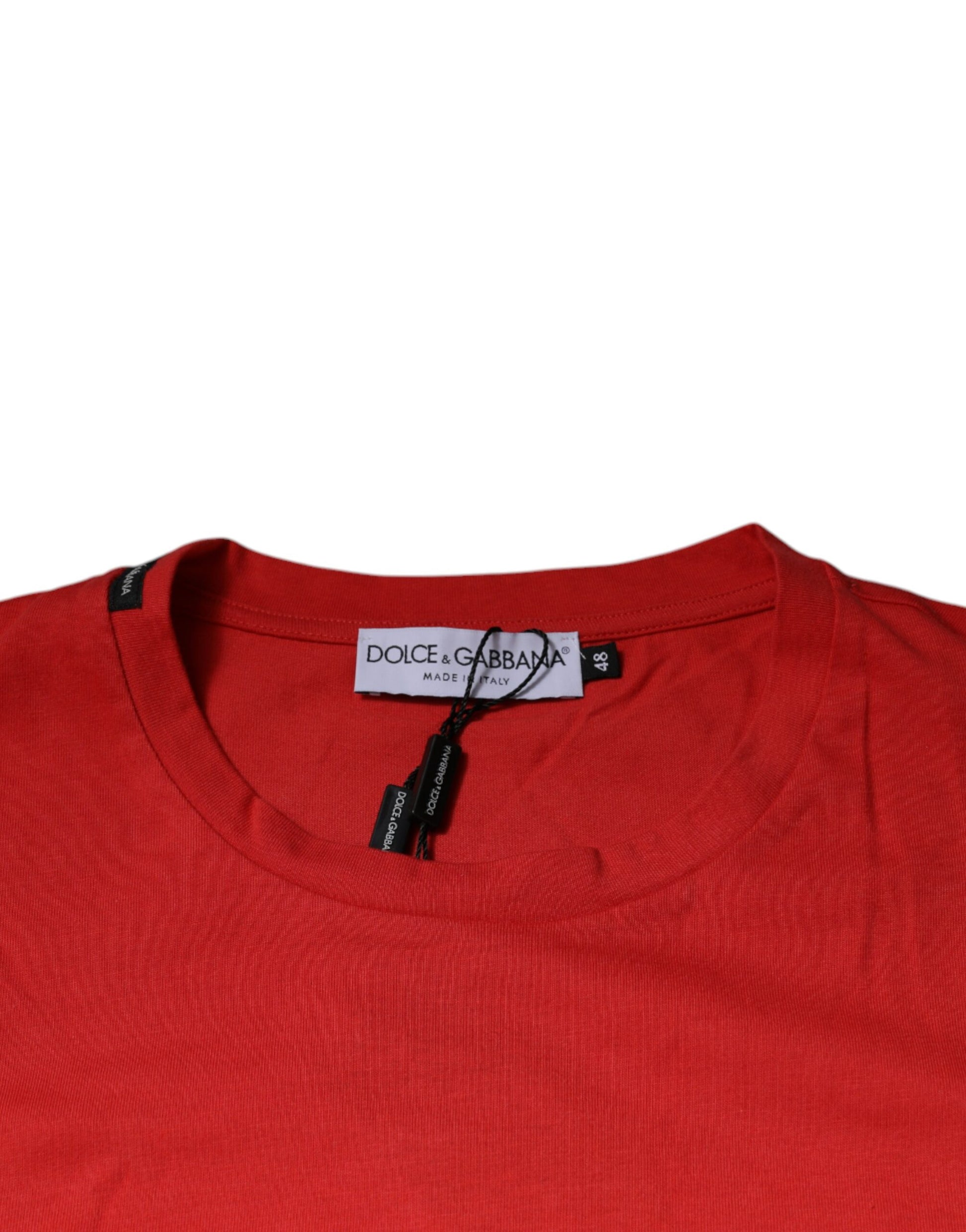 Red DG Logo Cotton Crew Neck T-shirt