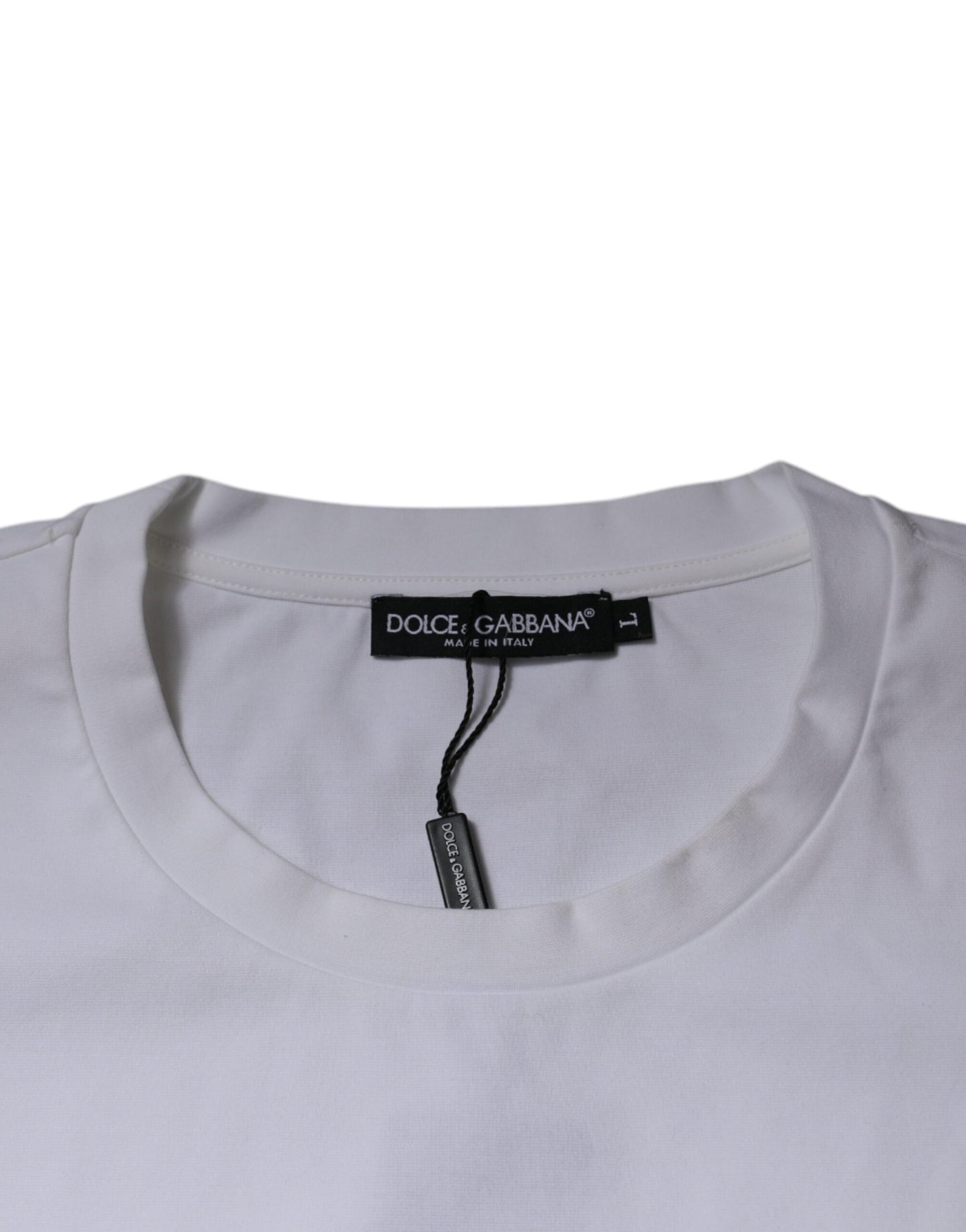 White DG Logo Cotton Crew Neck T-shirt