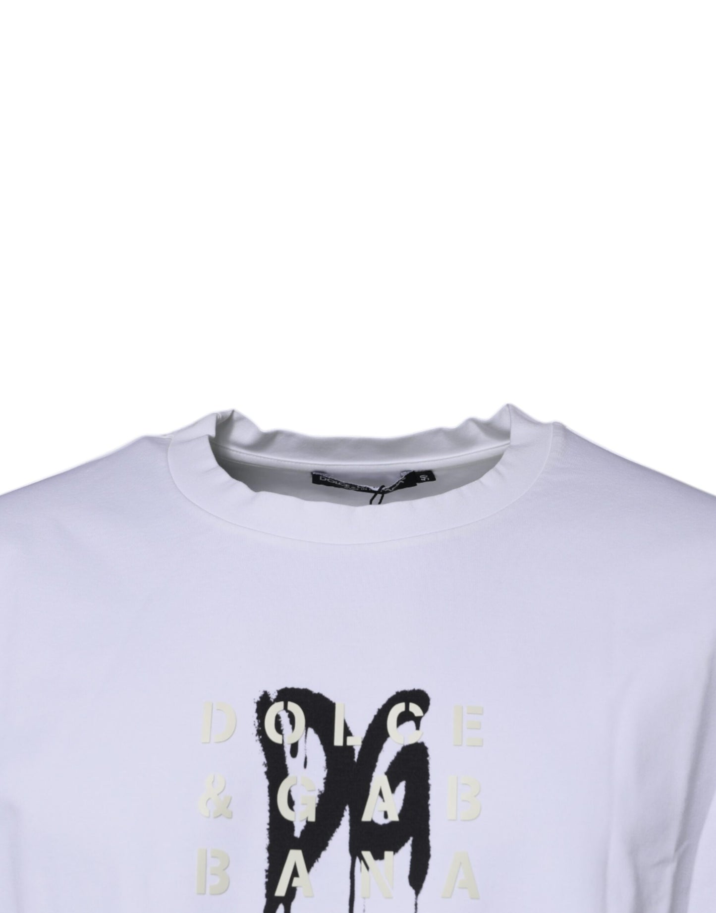 White DG Logo Cotton Crew Neck T-shirt