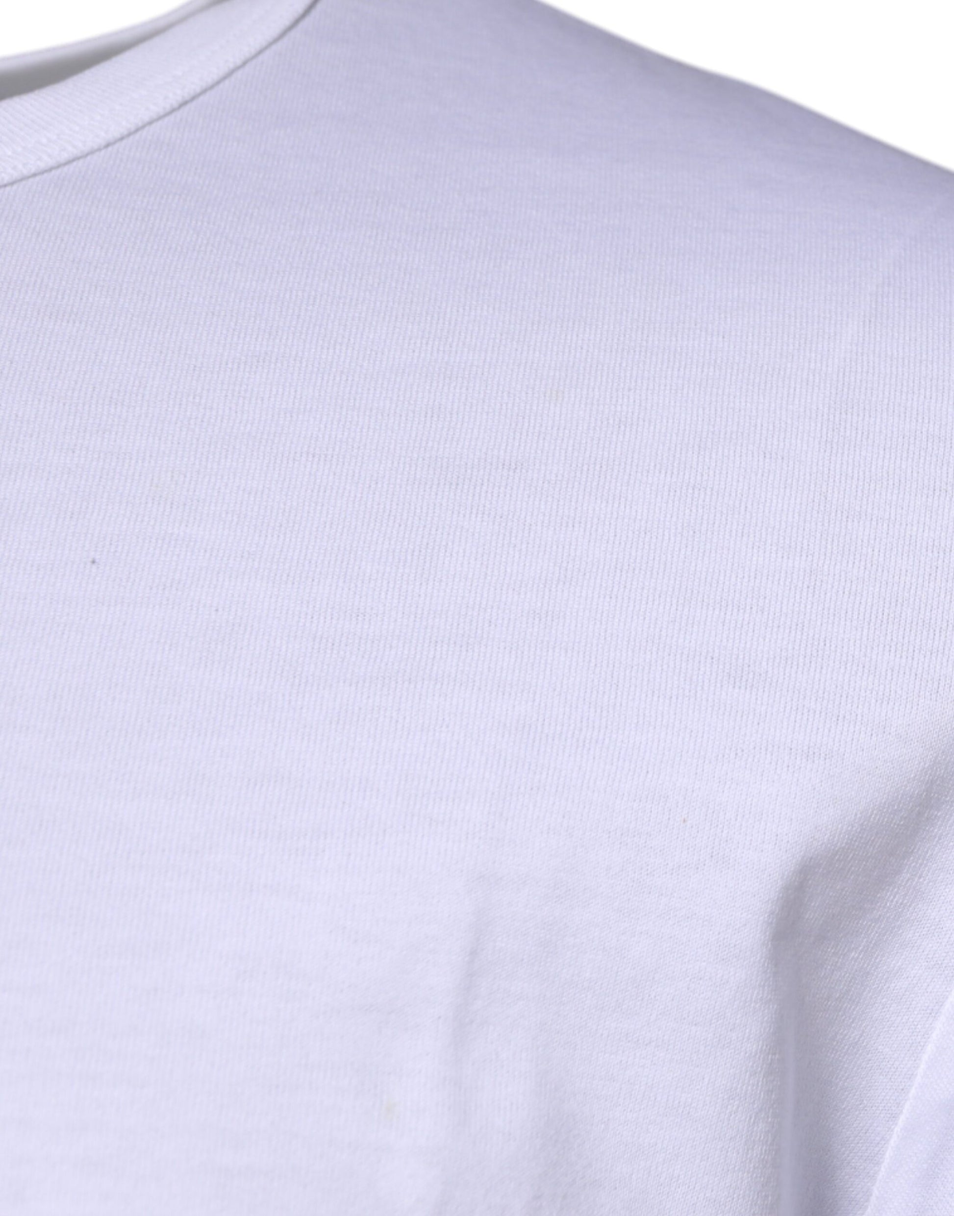 White Graphic Print Cotton Crew Neck T-shirt