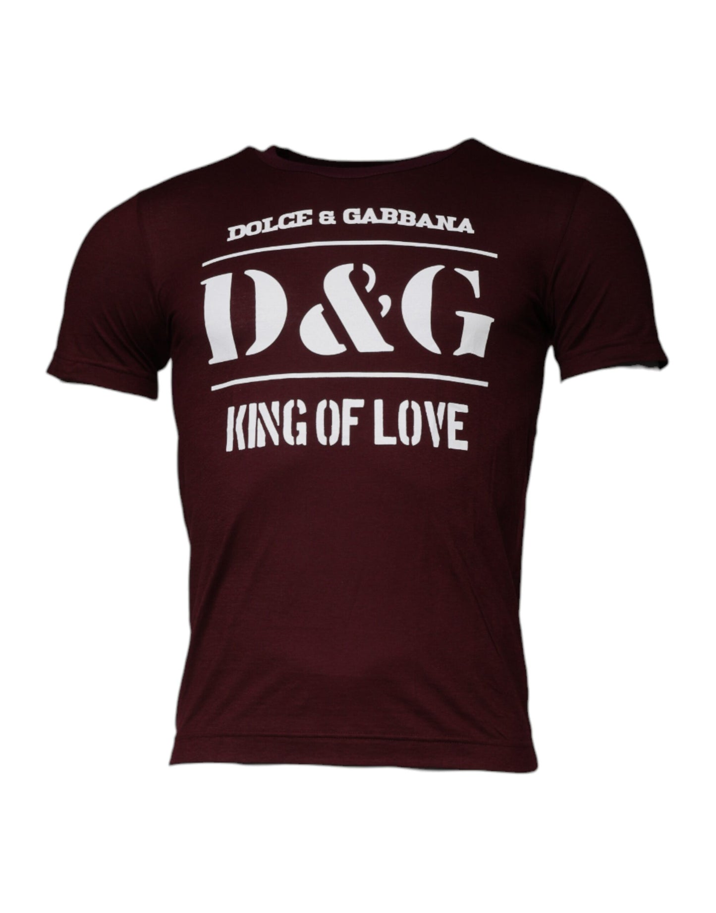 Camiseta con cuello redondo D&G King Of Love Rojo Oscuro