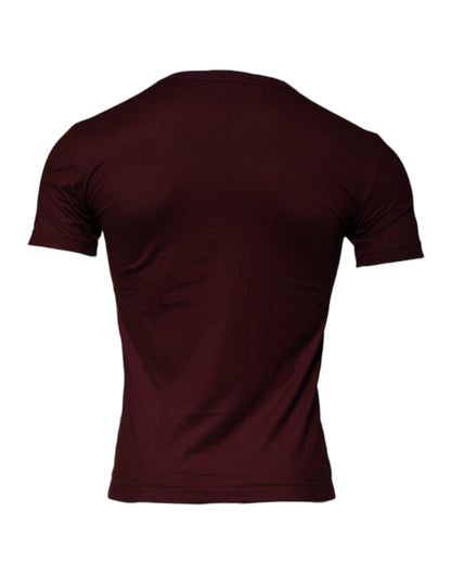 Camiseta con cuello redondo D&G King Of Love Rojo Oscuro