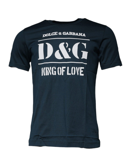 Dark Blue D&G King Of Love Crew Neck T-shirt