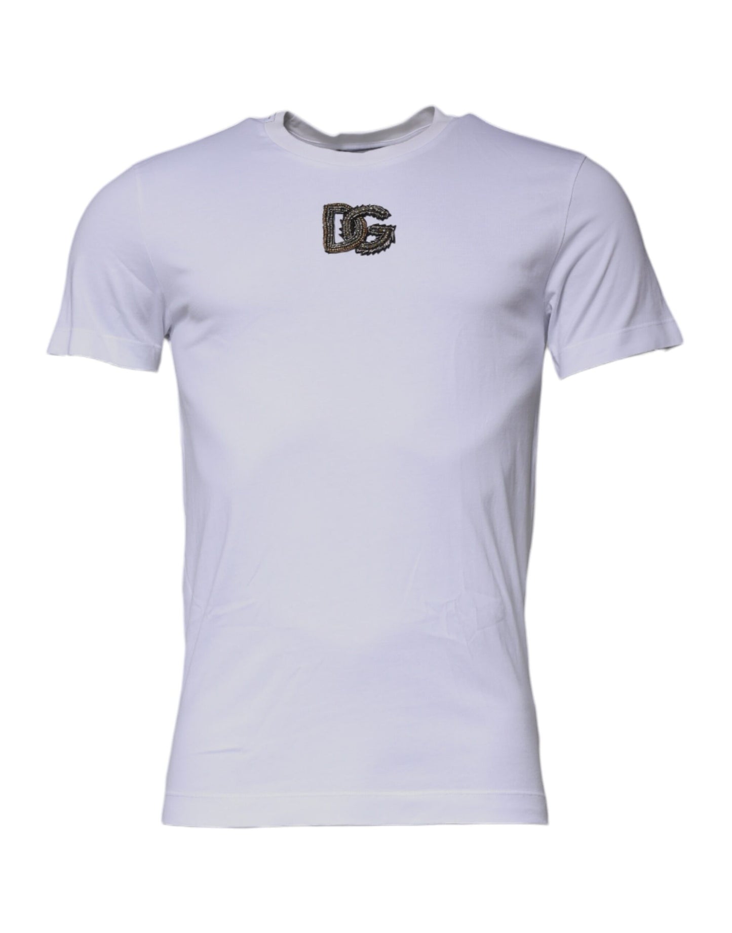 White DG Logo Cotton Crew Neck T-shirt