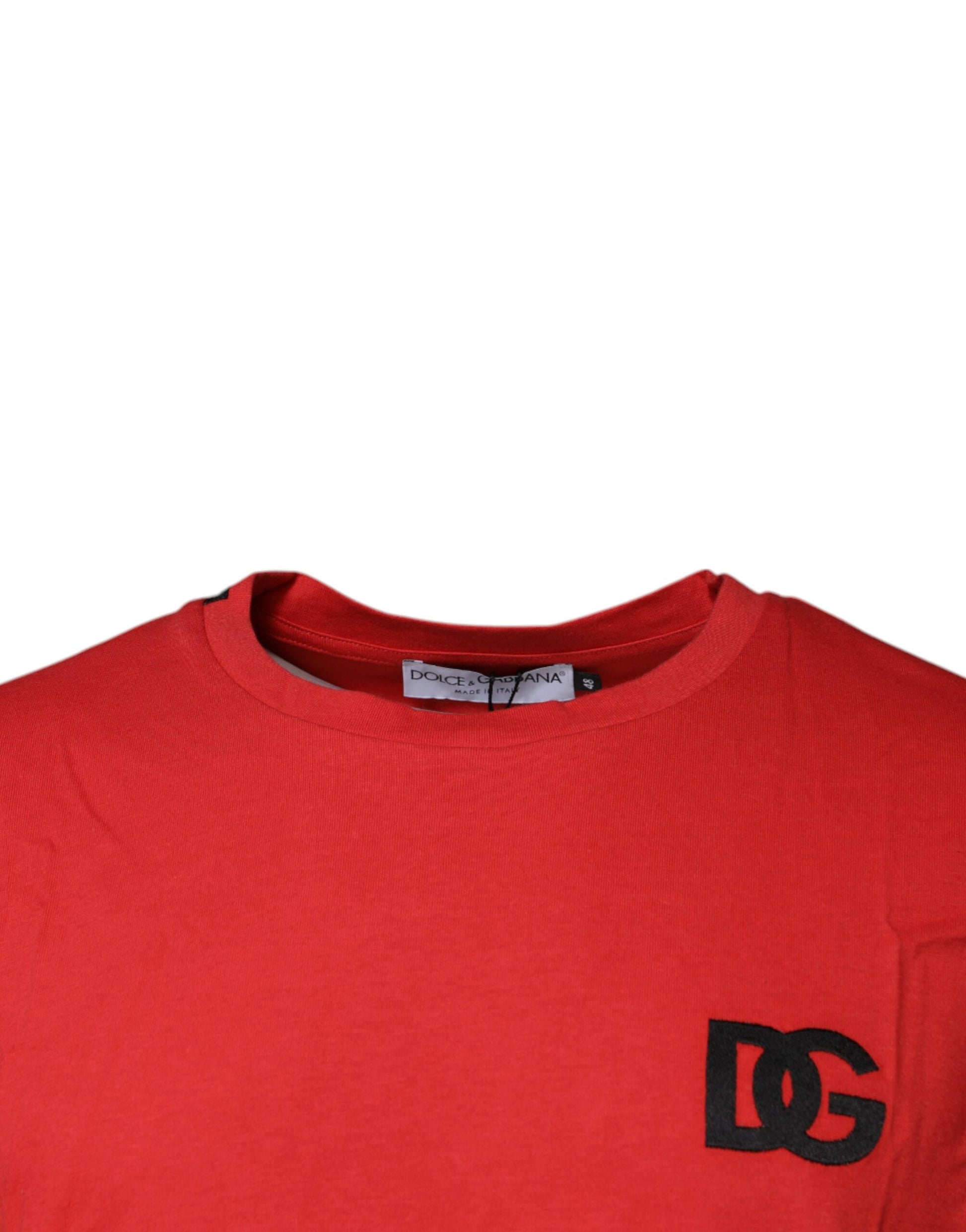 Red DG Logo Cotton Crew Neck T-shirt