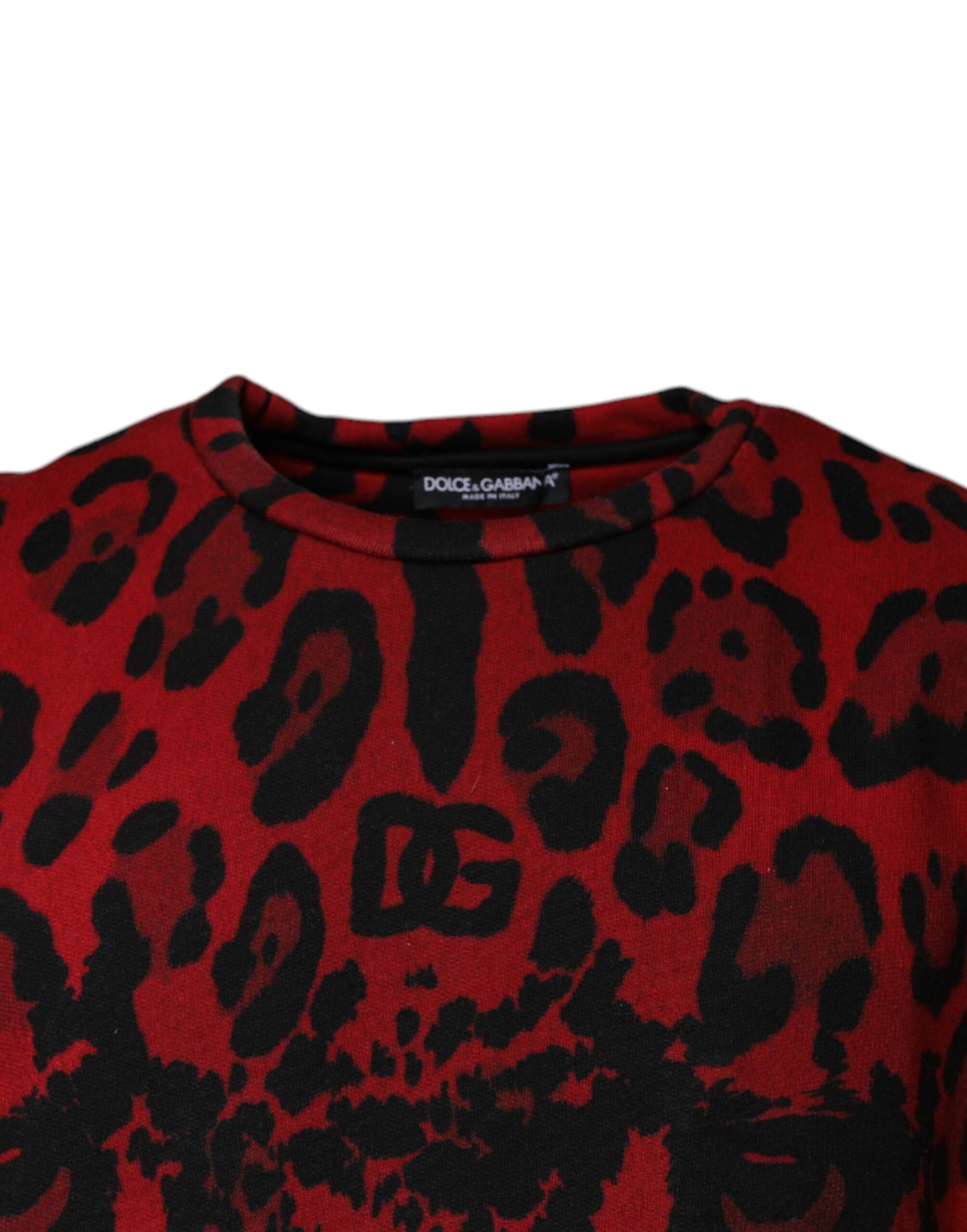 Red Leopard Print Cotton Sleeveless T-shirt