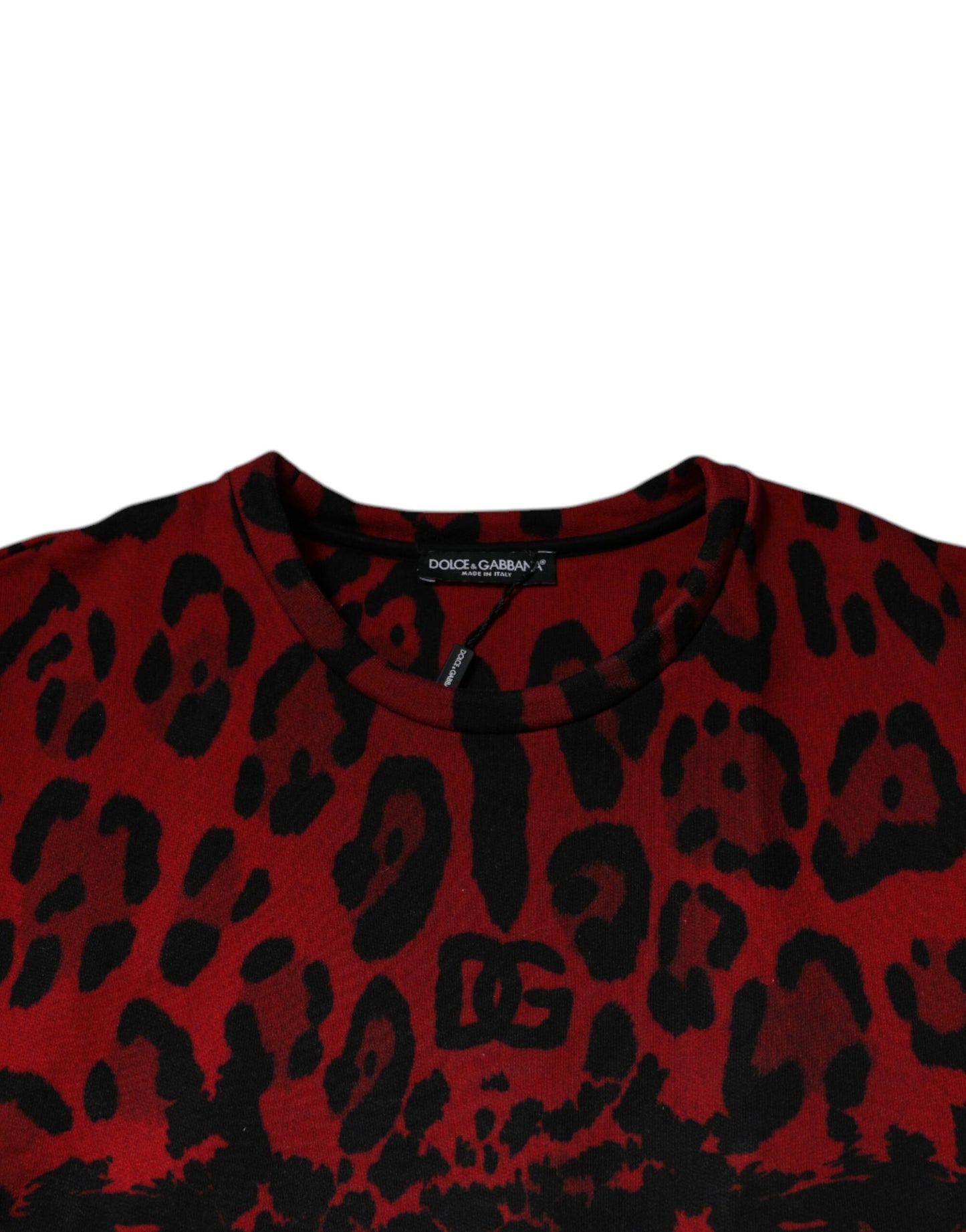 Red Leopard Print Cotton Sleeveless T-shirt