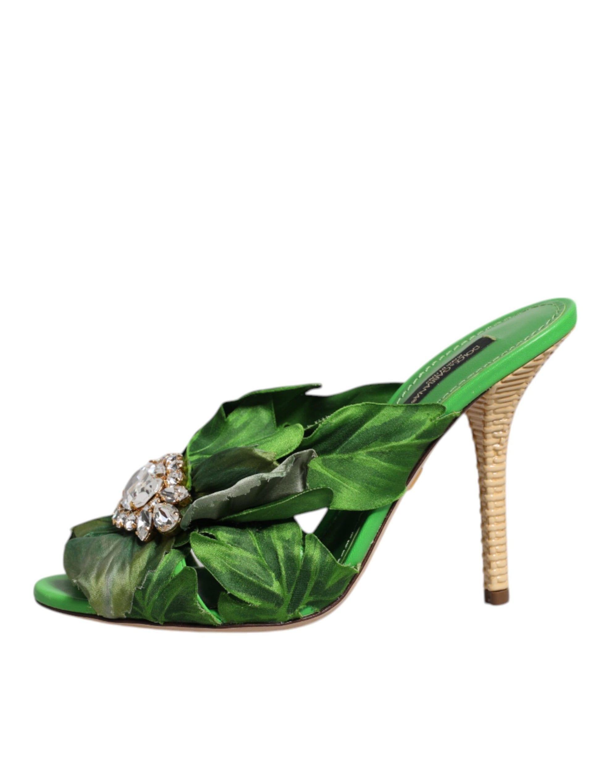 Green Crystal Slides KEIRA Sandal Shoes