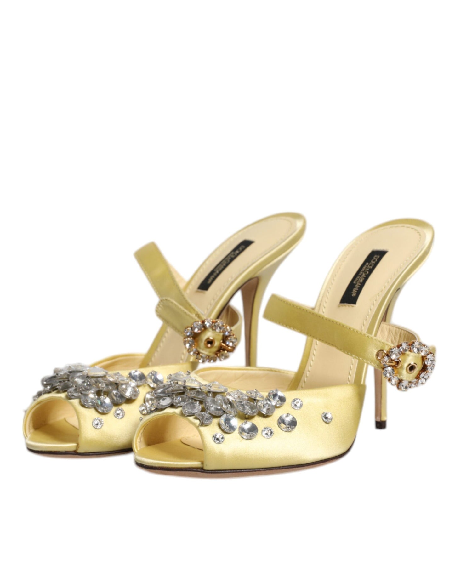 Yellow Crystal Slides KEIRA Sandals Shoes